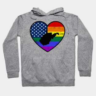 West Virginia United States Gay Pride Flag Heart Hoodie